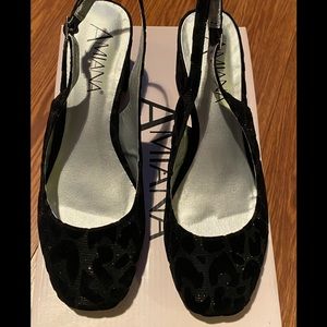 Amiana Black Leopard Glitter Size 8 Heels